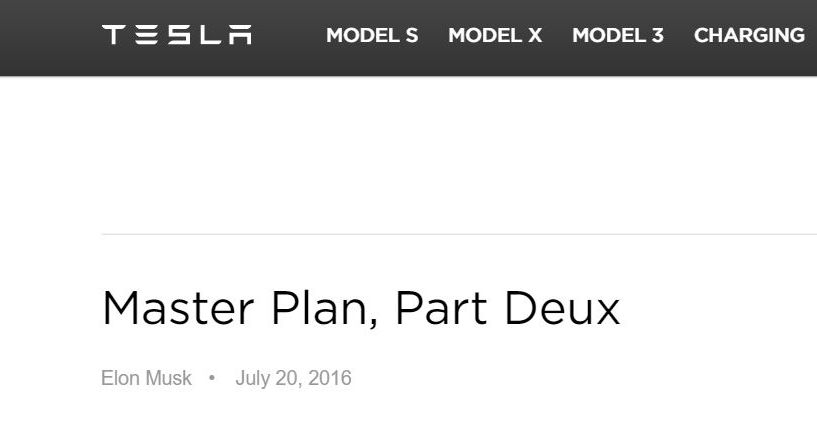 Elon Musk Releases Master Plan Part Deux